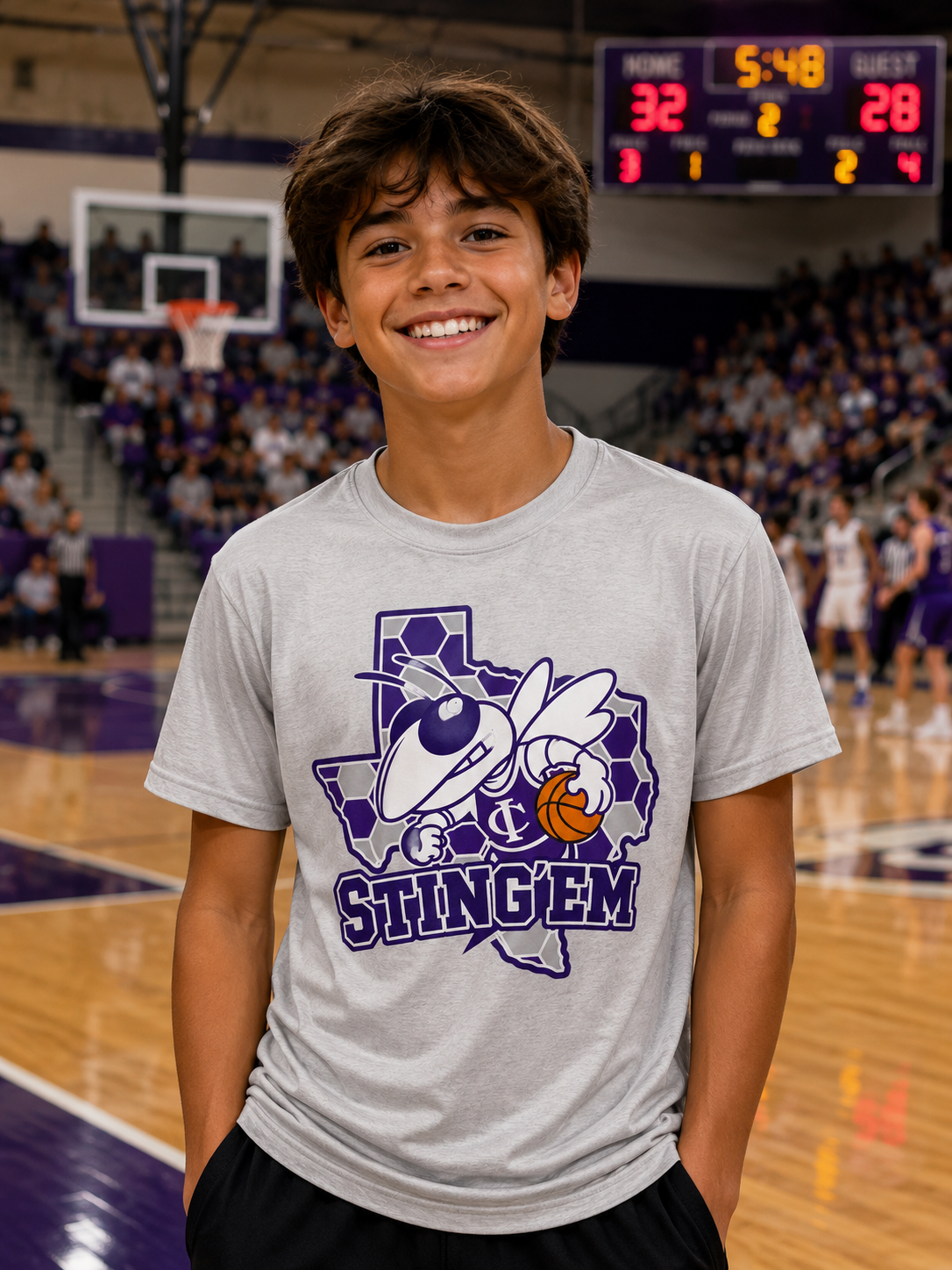 Sting 'Em Basketball Tee – Preorder
