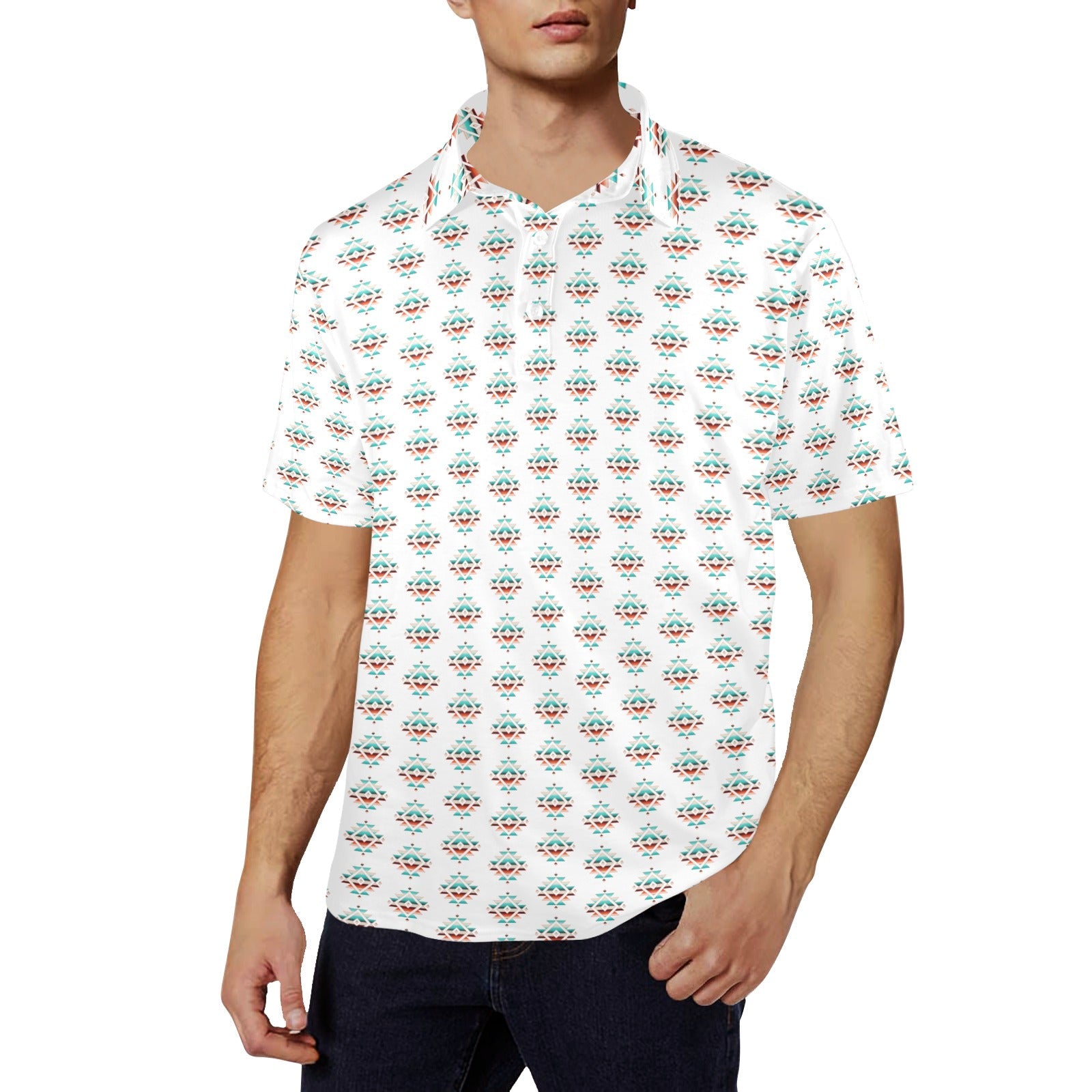 Serape Aztec Polo Style Shirt
