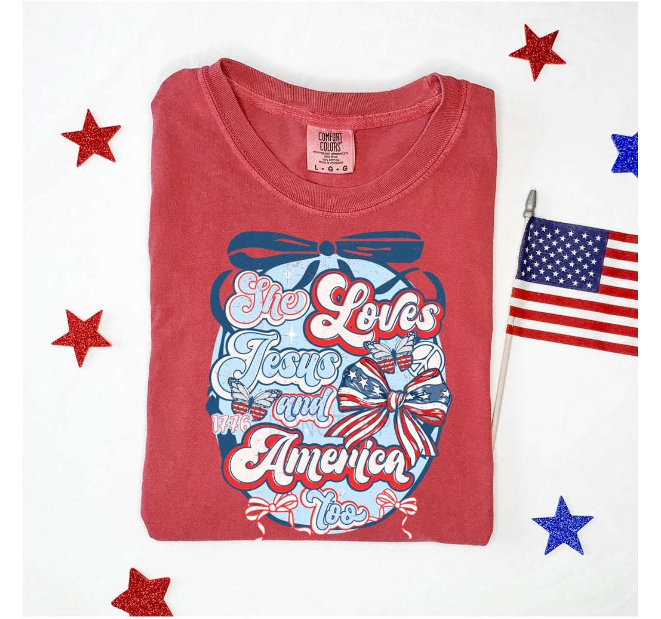 “She Loves Jesus and America Too” ❤️🤍💙