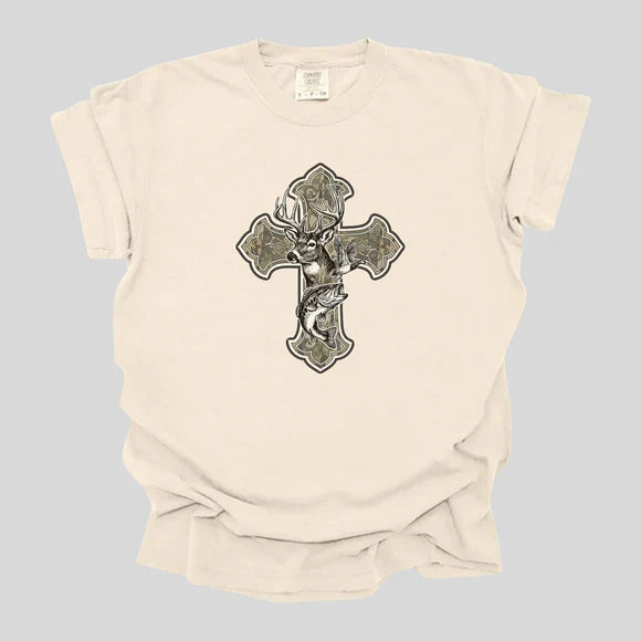 Preorder – Hunting Cross Faith Shirt ✝️🦌🎣