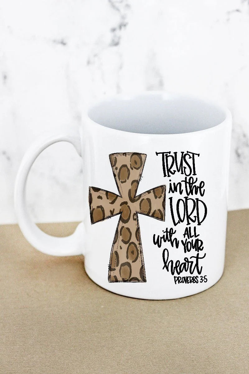Cross Leopard Trust In The Lord 15oz White Mug