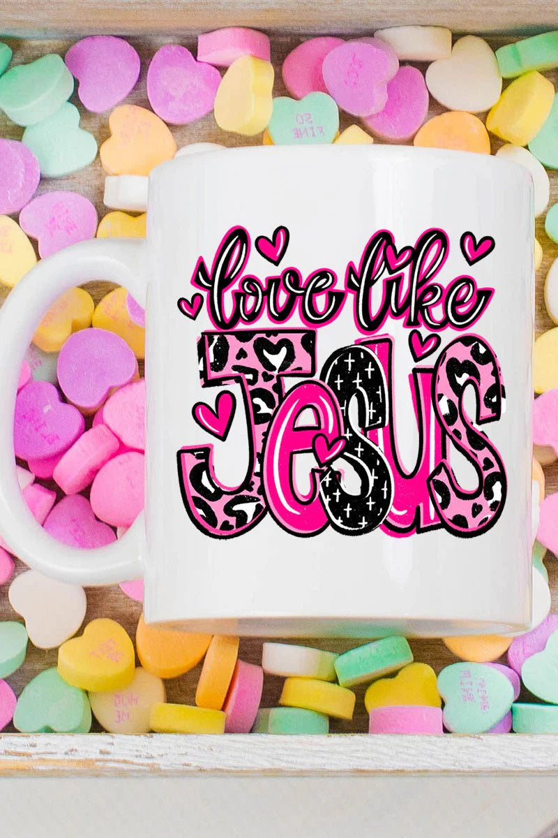 Pink Love Like Jesus 15oz White Mug